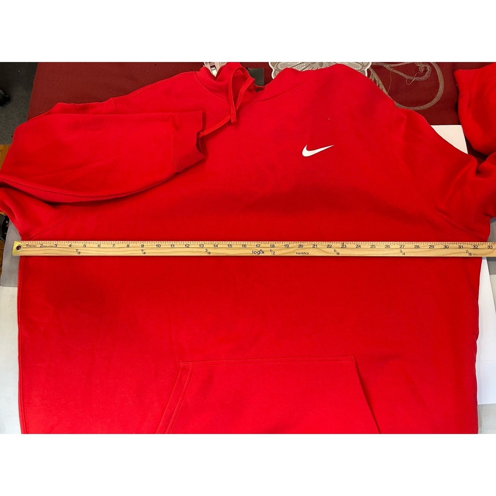 NEW Nike Sportswear Club Hoodie Sweatshirt Mens 4XLT Tall Fleece Red M31777 - Picture 6 of 8